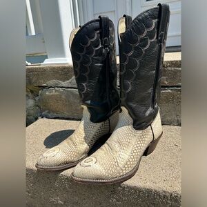 Vintage J Chisholm King Cobra Western Cowboy Boots Exotic Snakeskin RARE 9.5d